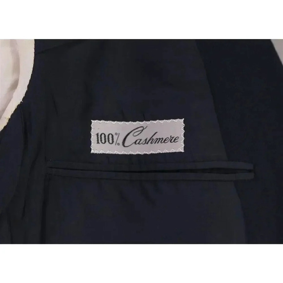 Giuseppe New York Bespoke Navy Blue 100% Cashmere Patch Pocket Blazer Jacket 42R - Picture 11 of 12